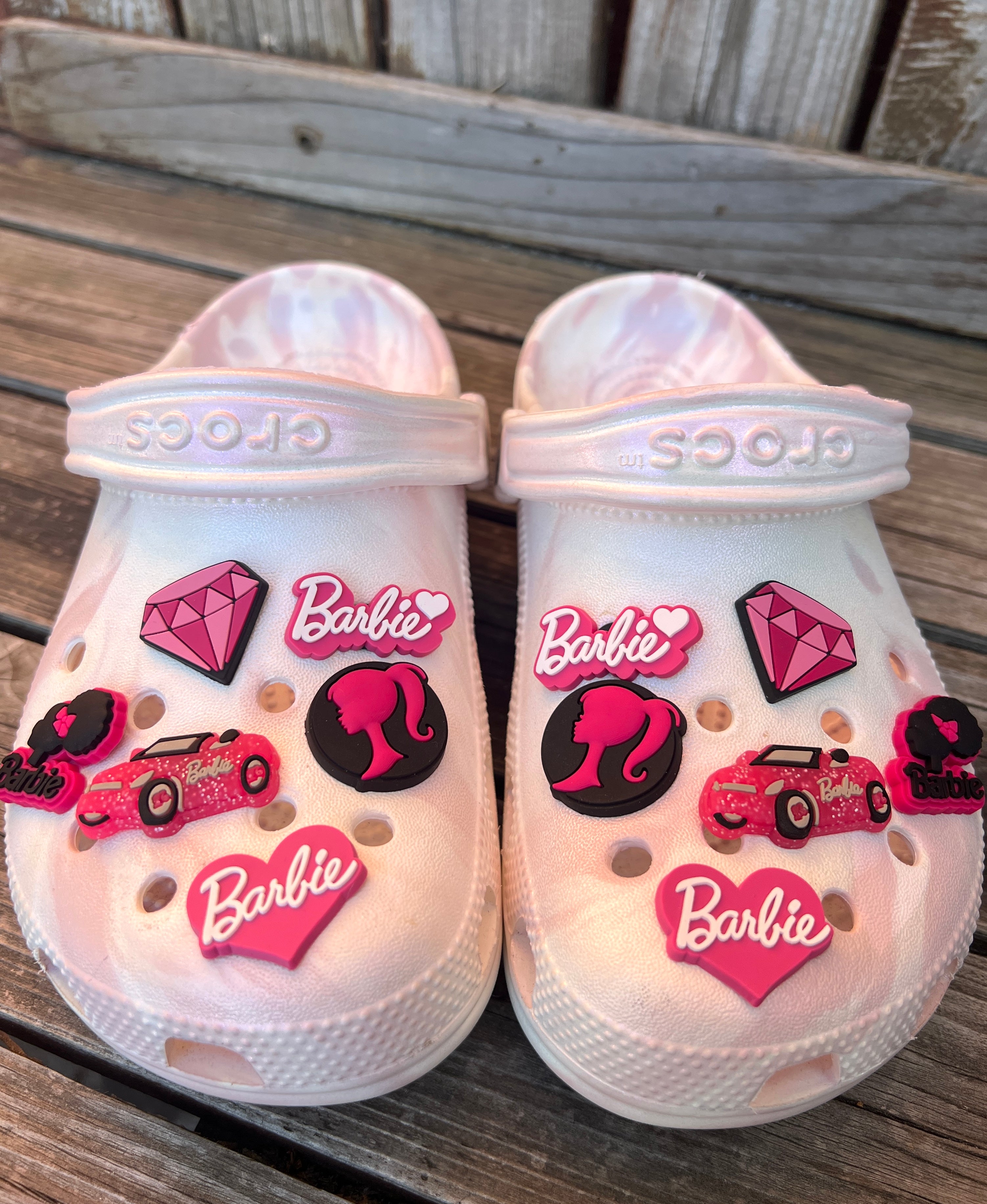 6PCS Pink Barbie Shoe Clips , Shoe Charms , Shoe Decorations